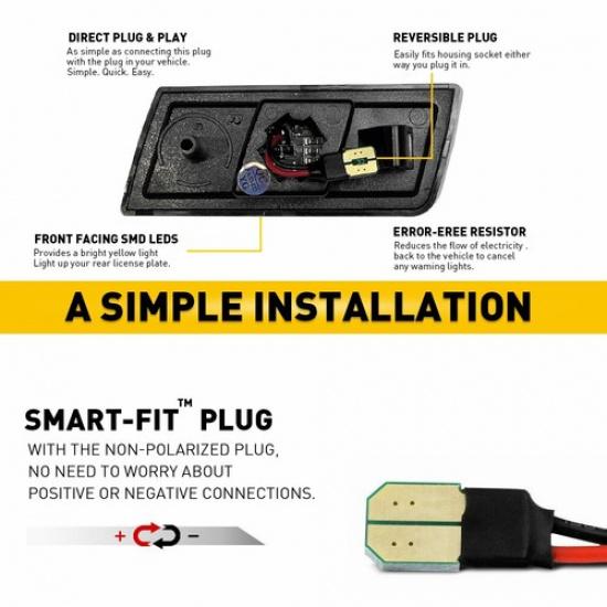 For Chrysler 05-14 300 [WHITE LED STRIP] Bumper Side Marker Lights Parking Lamps