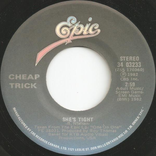 

7-дюймовая пластинка CHEAP TRICK Shes Tight 3403233 EPIC 1982 Канада Рок Б/у