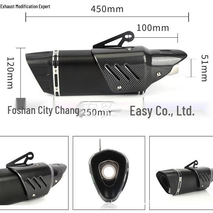 Modified Oblique Four-Corner Exhaust Pipe for Ninja 250, 400, Z900, RC, R6 Motorcycles