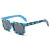 Trendy Small Sunglasses Mosaic Pixel Glasses Novelty Gift 709 (Lenses Color: Green, Size: One Size)