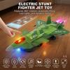 Electric Fighter Jet Toy for Kids 360° Rotation Stunt Model with Lift-Off Feature Durable ABS Plastic Remote Control Gift