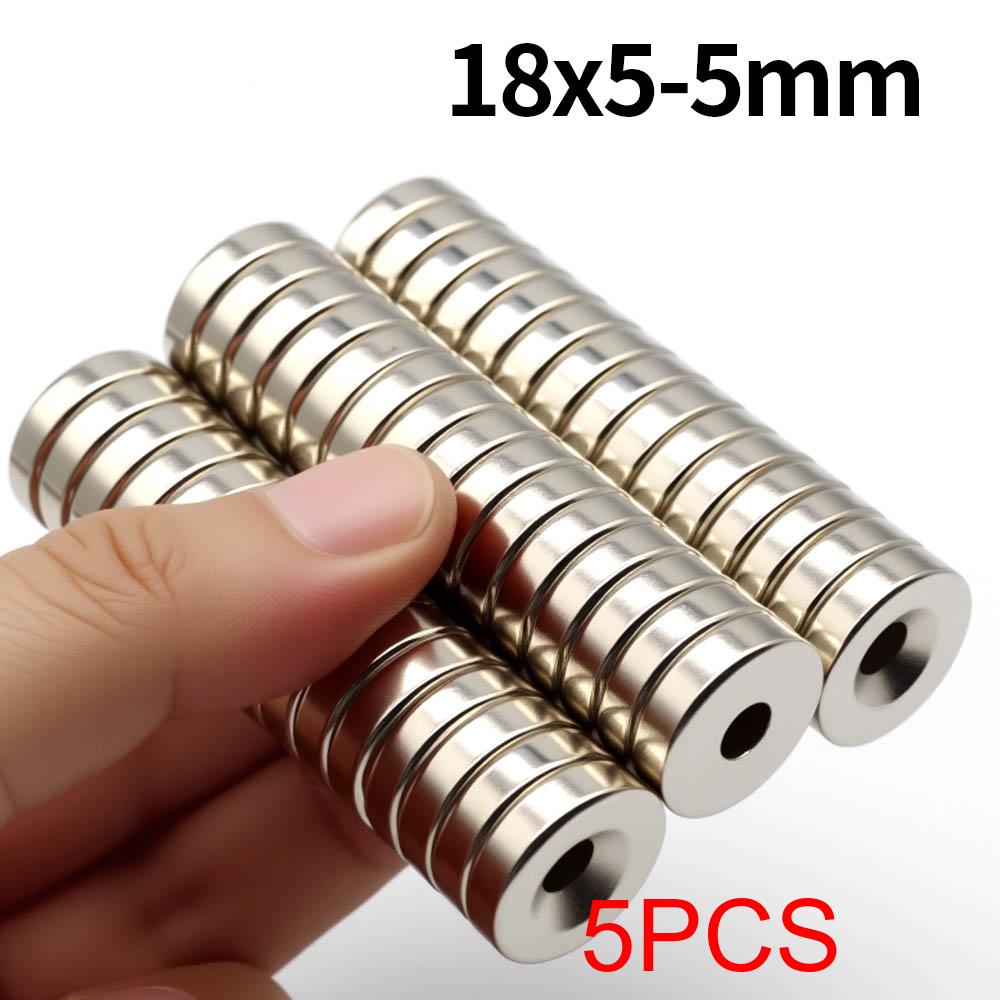 18x5-5mm Super Strong Neodymium Magnet N35 NdfeB Permanent Magnetic Imanes Round With Holes Powerful Magnets Refrigerator Magnet
