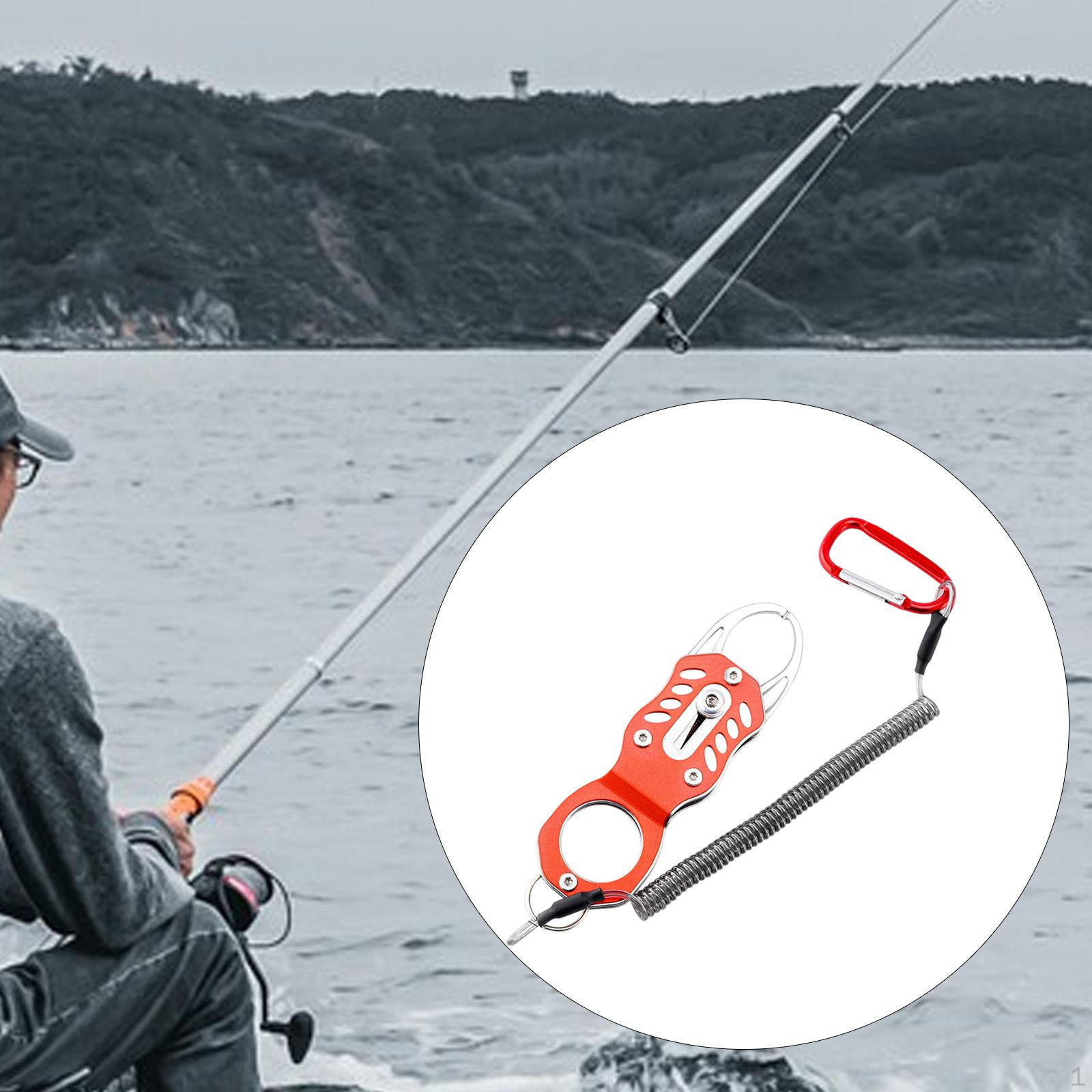

Fish Lip Gripper Holder,Easy Use,Multifunction Portable Stainless Steel Fishing Plier Landing червоний