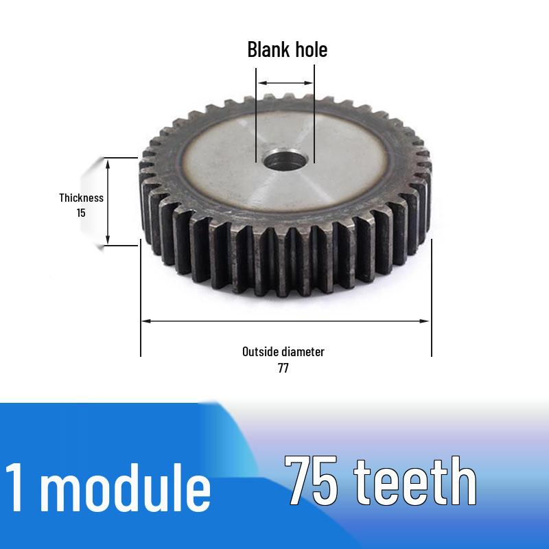 Custom 1 Module Spur Gear, Thickness 15mm, 15-25 Teeth, Non-Standard, National Standard 45 Steel, Ideal for DIY Projects.