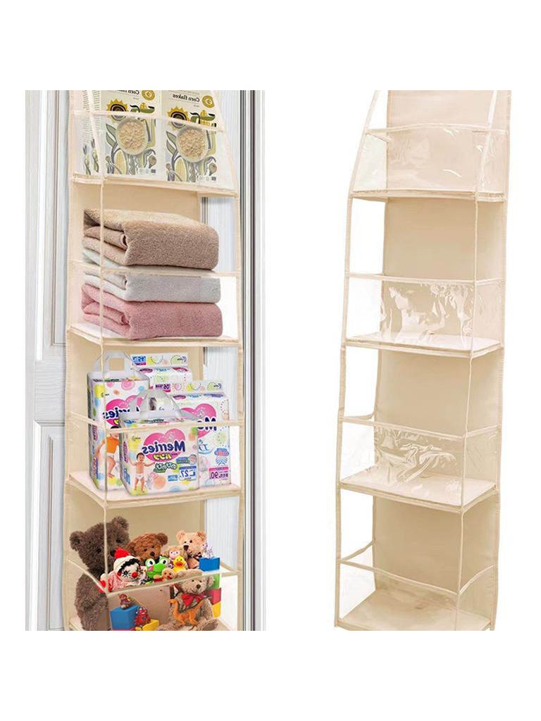 4/6-tier Hanging Storage Bag Foldable Organizer Over-the-door Holder For Hair Accessories Snacks Toys Clothes Storage Holder Bag
