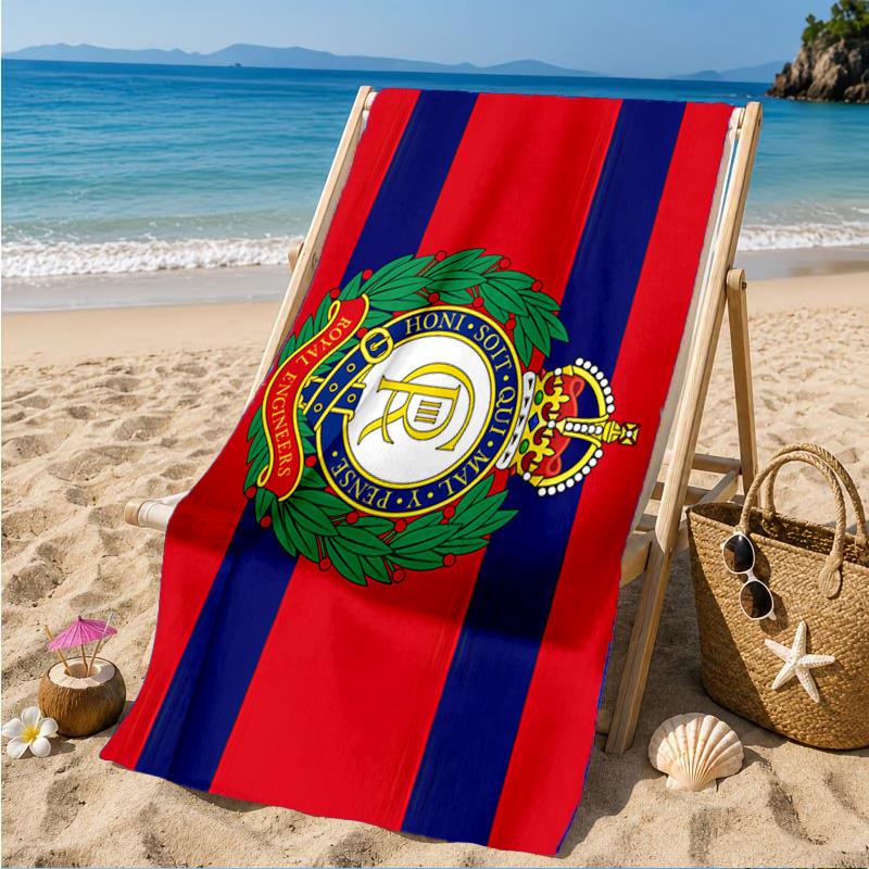 Royal Engineers Crest Emblem Beach Towel, Quick-drying, Easy to Care for, Suitable for Both Fitness and Beach Vacations,Sports Essential