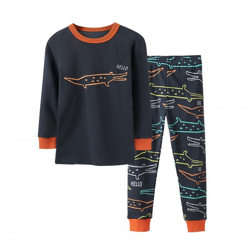 Cartoon Kids Cotton Pajamas Set Long Sleeve Sleepwear Boys Girls 90-140cm