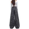 Comfortable Camouflage Street Wide Leg Trousers Women's Autumn High-waisted Large Yards Loose Casual Straight Trailing Denim Trousers Long Denim Pants