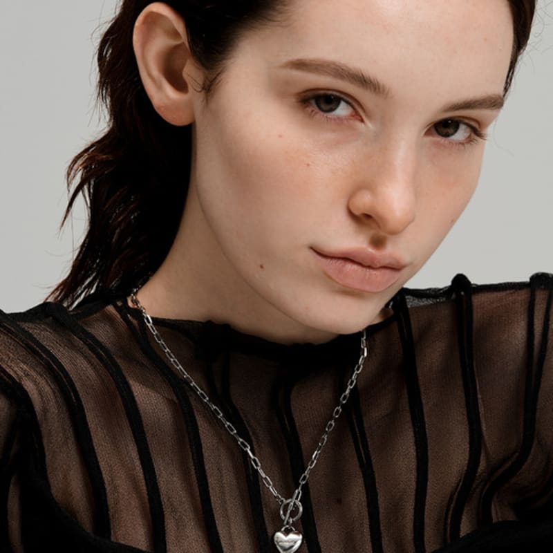 VINTAGE HOLLYWOOD Love Lock Heart Necklace_VH25NNNE108V