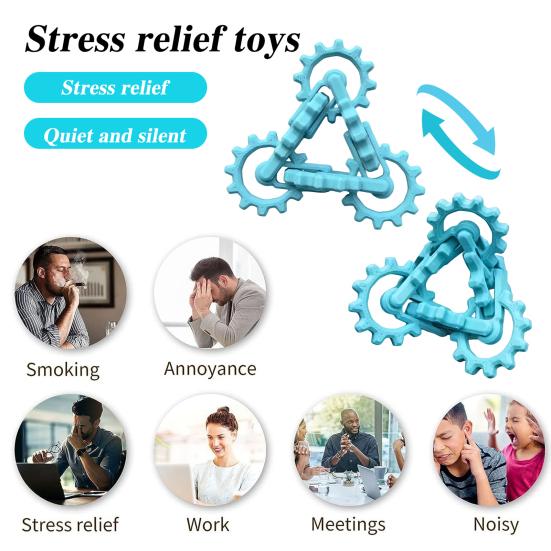 Infinity Gear Fidget Toy Stress Anxiety Relief Attention Focusing Spinning Twisting Flipping Gear Kids Teens Adults Portable