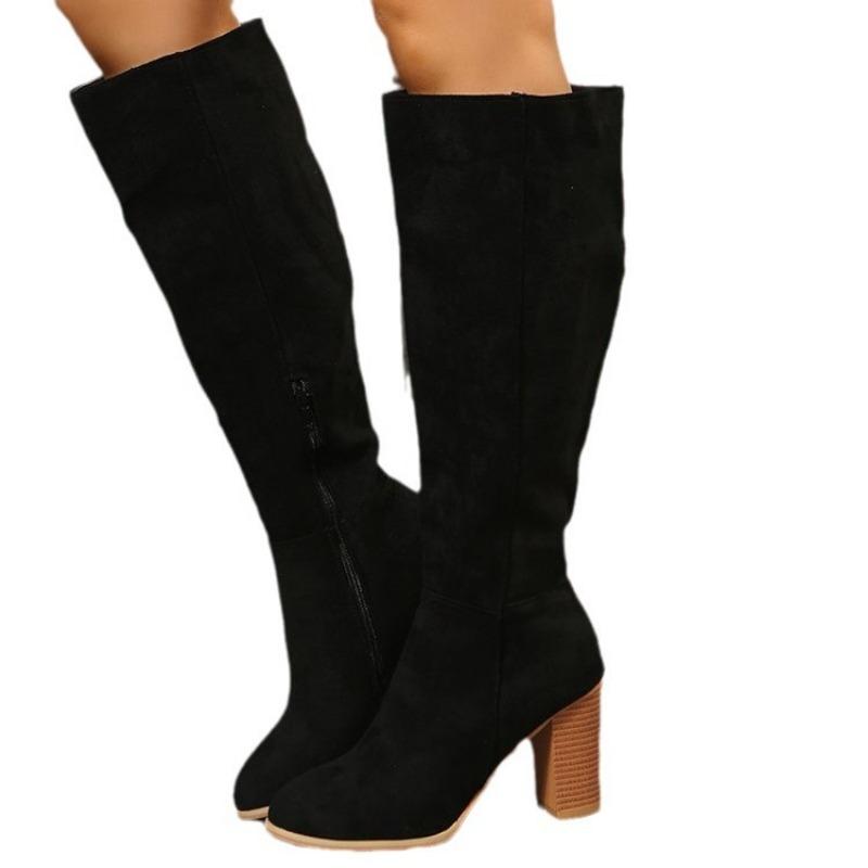 Large Size High-heeled Polished Boots Autumn and Winter New Tall Suede Fashion Boots Cowboy Women's Boots