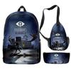 Timeless Trending Unique Funny DANDADAN 3D Designed 3pcs/Set Learner Student Bags Trip Computer Rucksack Meal Tote Pencil Pouch
