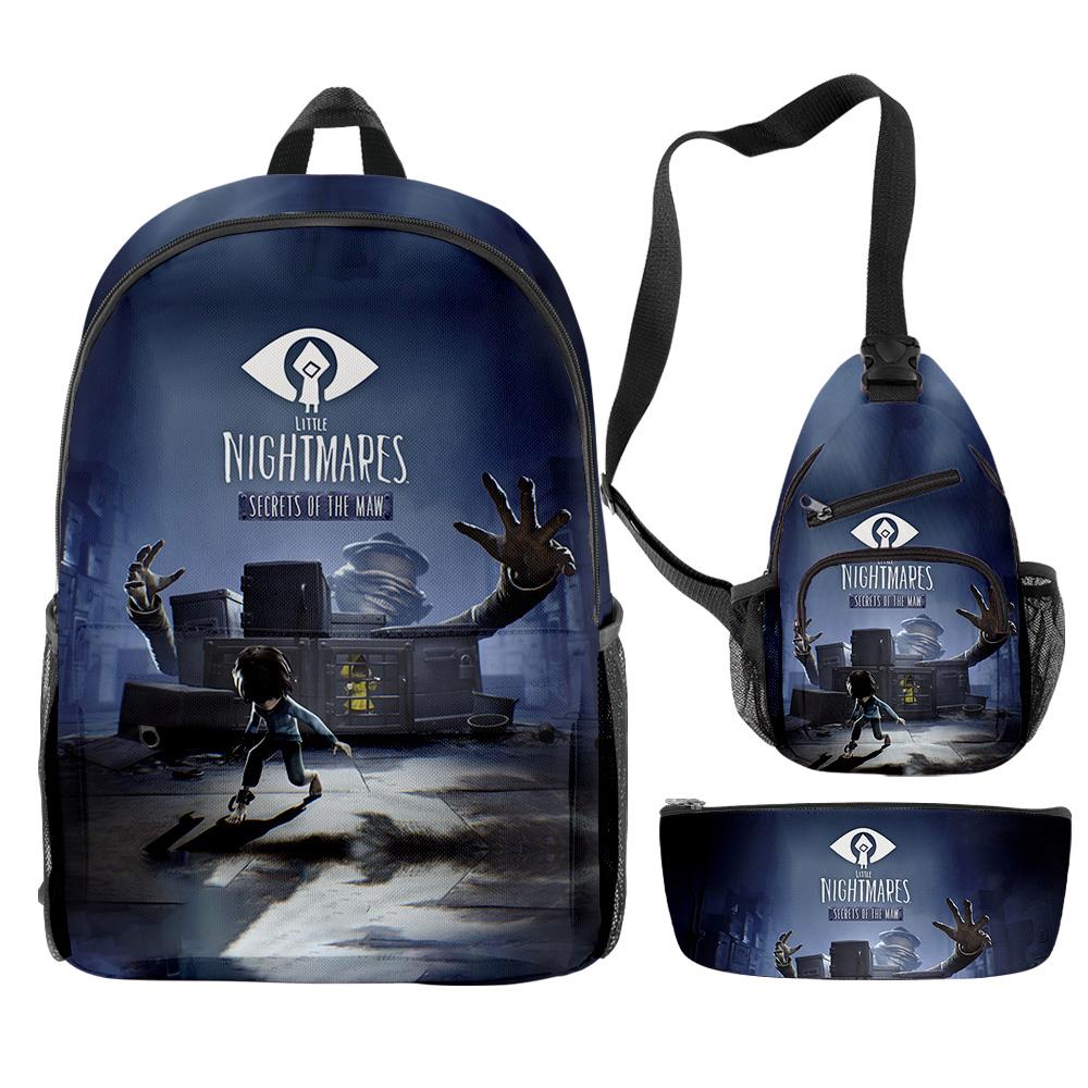 Timeless Trending Unique Funny DANDADAN 3D Designed 3pcs/Set Learner Student Bags Trip Computer Rucksack Meal Tote Pencil Pouch