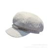 Pearl Chain Lace Octagonal Hat With Wide Brim For Sun Protection And Fashion