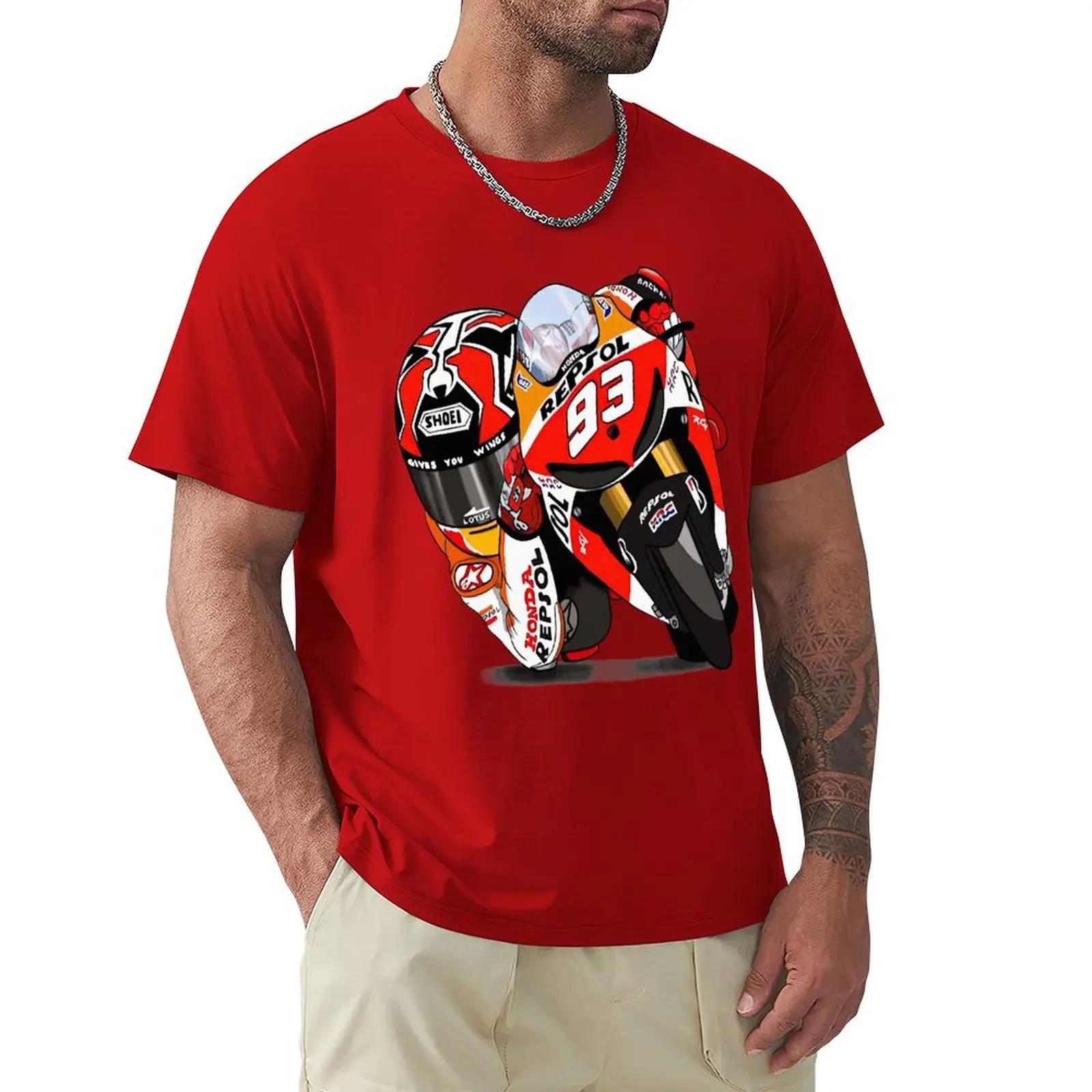 The best product for you Marc Signature 93 MOTO T-shirt Harajuku T-shirt met korte mouwen 100% katoen Grafische T-shirt Tops L