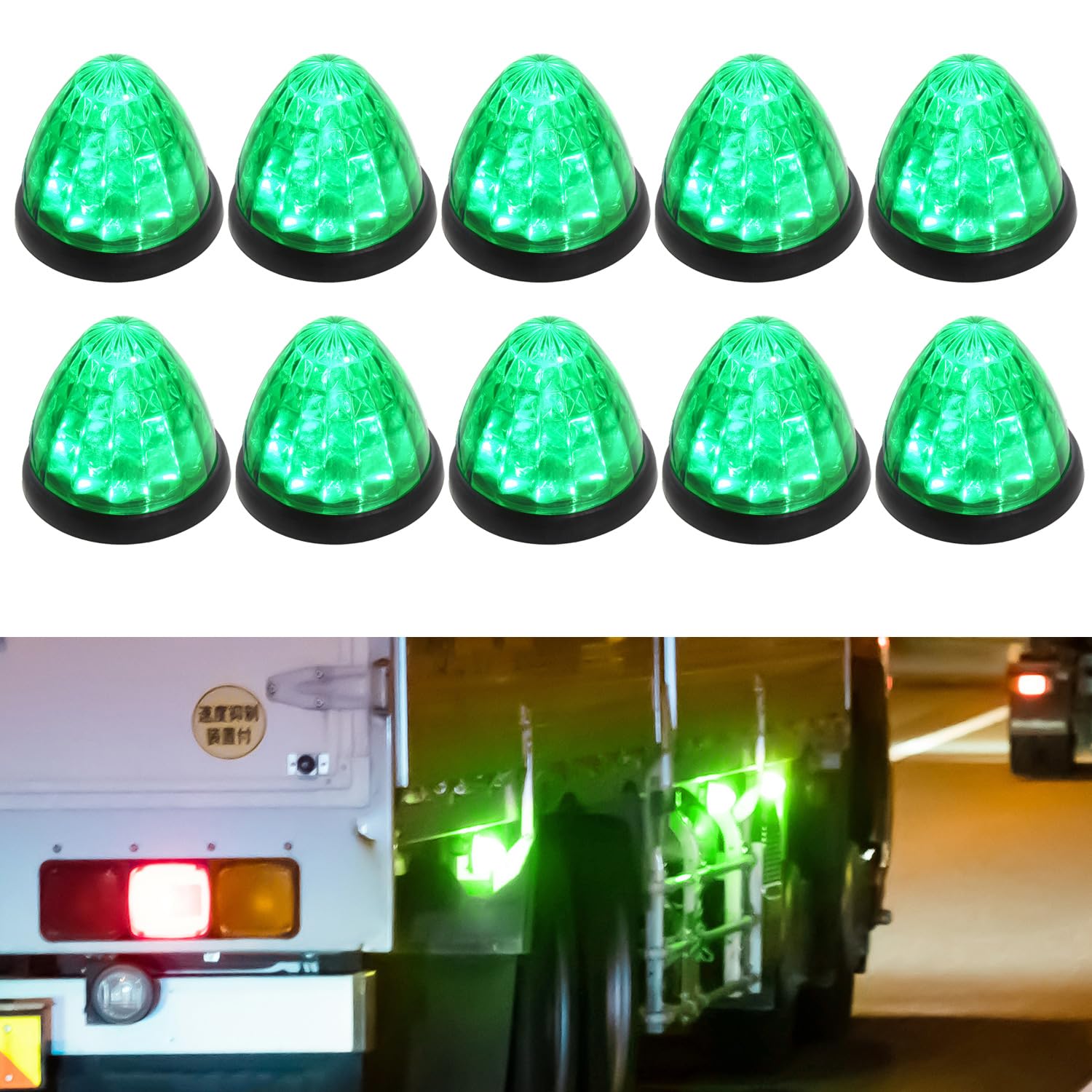 

[Joyeux H] Габаритный фонарь для грузовика 24 В, Маркерная лампа, Высокая яркость, 16 светодиодов, Габаритный фонарь для грузовика зелёный