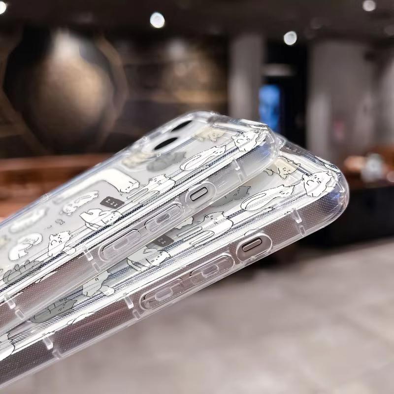 Lustige Katzen-Handyhülle Für iPhone 17 Air 16 e 15 14 13 12 11 Pro Max Plus Mini SE 2020 2022 Klare Weiche Abdeckung
