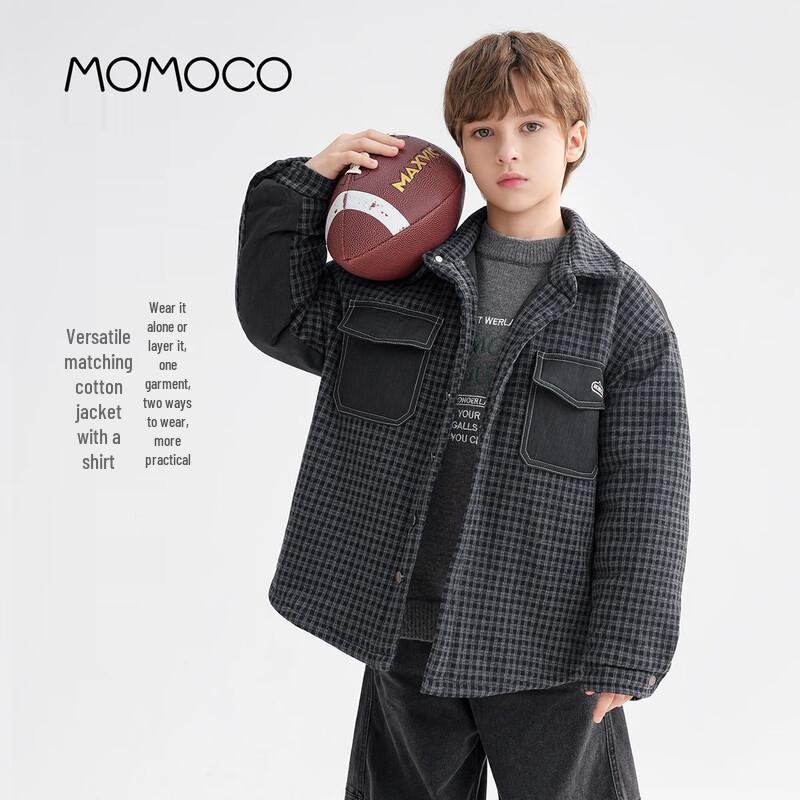 MOMOCO Boys Plaid Patchwork Shirt Jacket 120