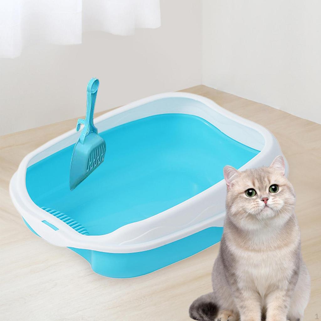 Cat Toilet Open Top Pet Litter Tray Kitten Pan for Small Pets Rabbit