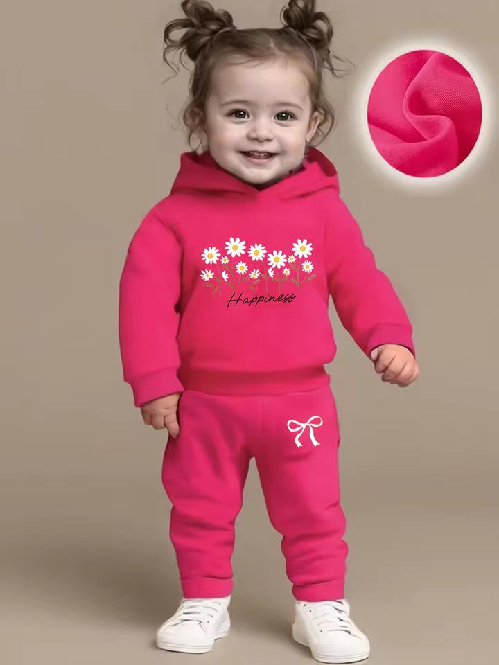 Adorable Baby Girl Wool Sweatshirt & Stylish Sweatpants Set for Autumn/Winter Outdoor Fun – Perfect New Baby Gift