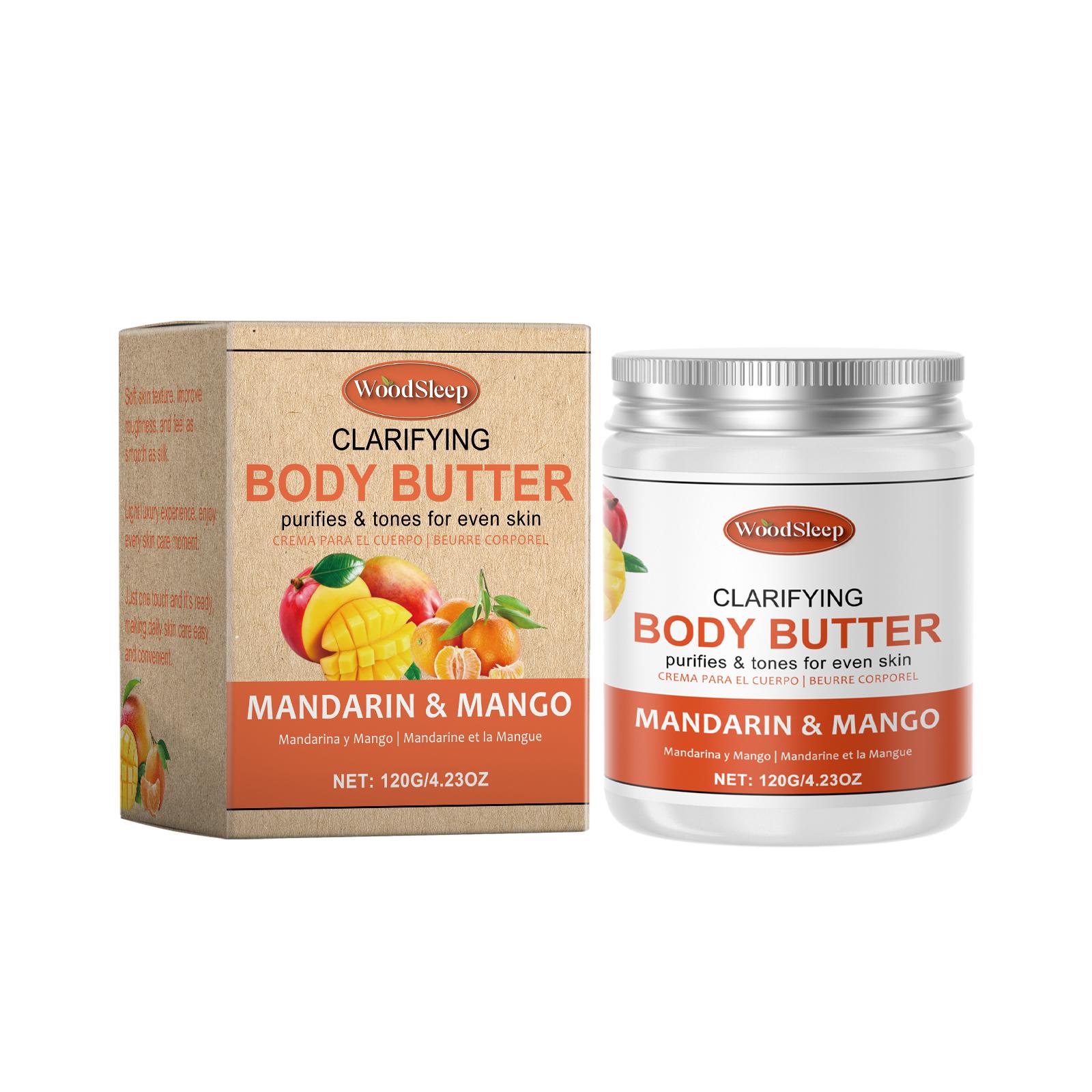 Woodsleep Kokos Body Butter Crème Langdurig Gladde Huid Verstevigend Anti Barsten Honing Mango Papaja Hydraterende Lichaamscrème 120g