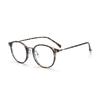 Stylish Design Women Leopard Round Shape Frame Anti Blue Light Prescription Lens Custom Nearsighted Glasses Shade Color Shift 0 to -600