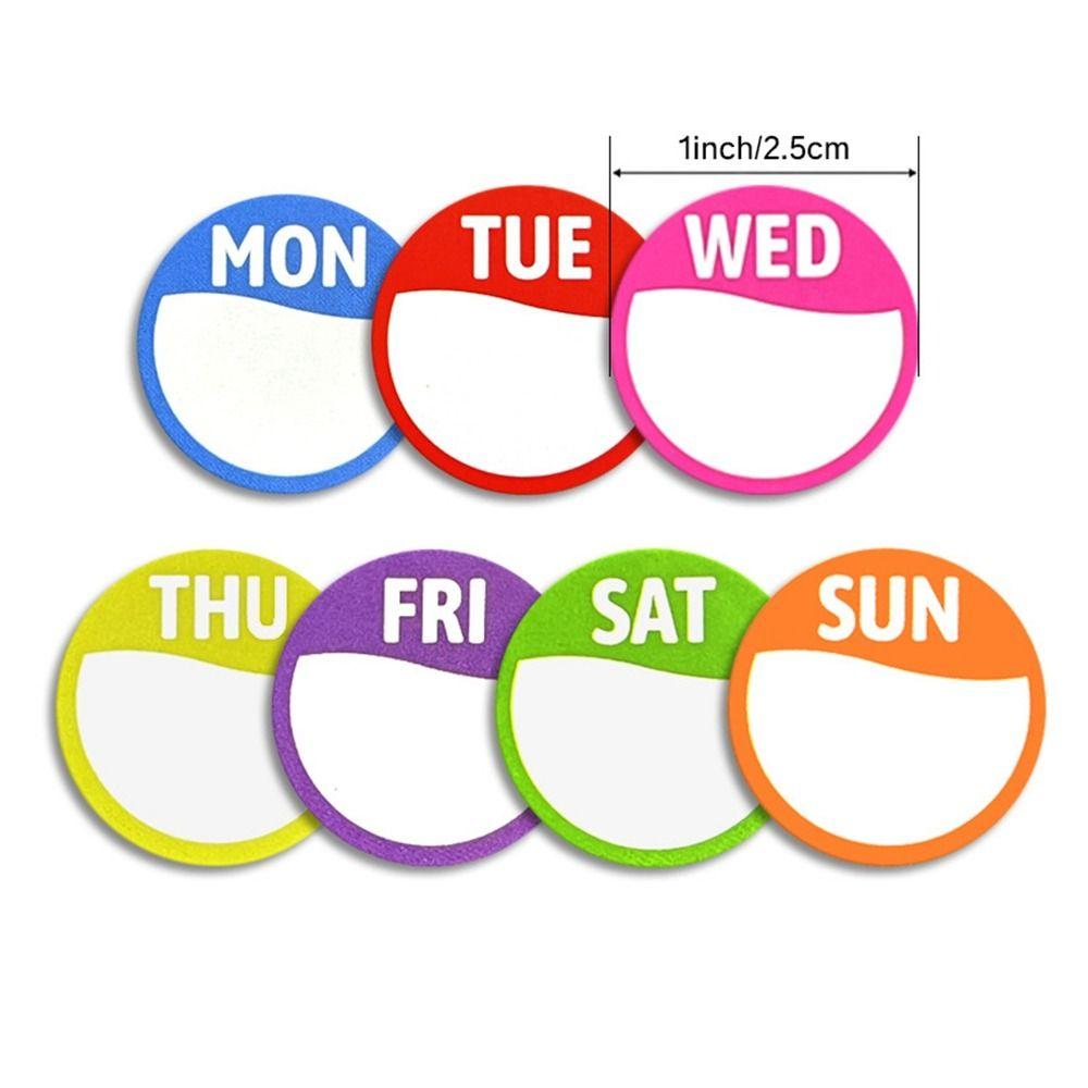New Paper Week Stickers 500 Pcs Self-Adhesive Date Stickers Food Containers Round Food Packaging Dots Label Kitchen