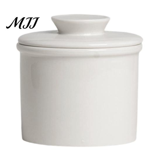 Milchprodukte-Lebensmittel-Organizer Keramik-Butterdose mit Deckel, Glockenförmige Schale, Versiegelbares Arbeitsplatten-Minimalistisches Küchen-Deko-Aufbewahrungsgefäß für frische weiche weiß