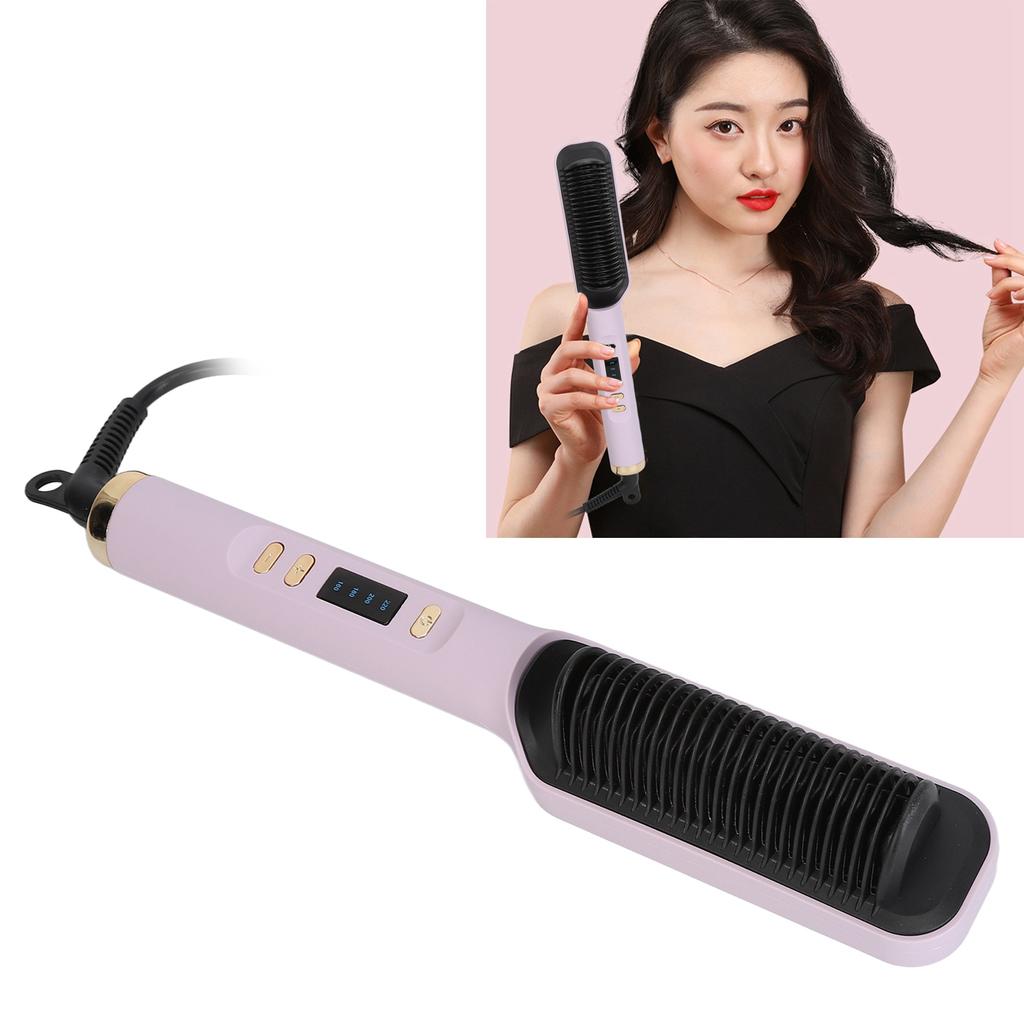Hair Straightener Brush Fast Heat Less Damage Frizz Temps Women Electric Hot Comb for Home