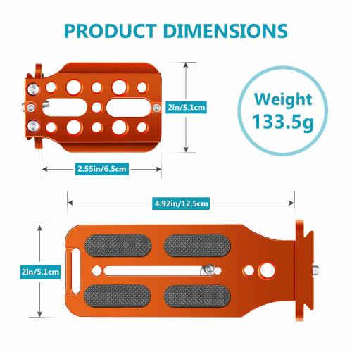 NEEWER L-Shaped Bracket Vertical QR Plate Universal DSLR Camera L Bracket with 1/4" Screw Arca-Swiss Compatible with DJI Osmo Ronin Zhiyun DSLR Camera