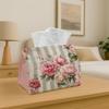 1pc Romantic Floral Tissue Box - Multi-functional Napkin Dispenser, Made of Durable Polyester, Decorated with  Roses Background, Suitable for Living R
