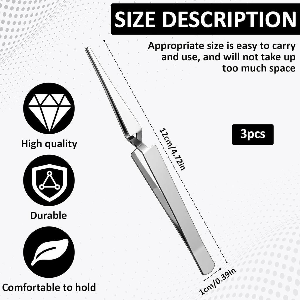 3 Pieces Tweezers for Crafting Reverse Tweezers Stainless Steel Cross Locking Tweezer for Crafting Electronics Jewelry Making Laboratory