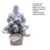 Mini Christmas Tree Small Tabletop Artificial Flocking Snow Christmas Tree with Wooden Stand for Dining Table Desk Home Holiday Decoration