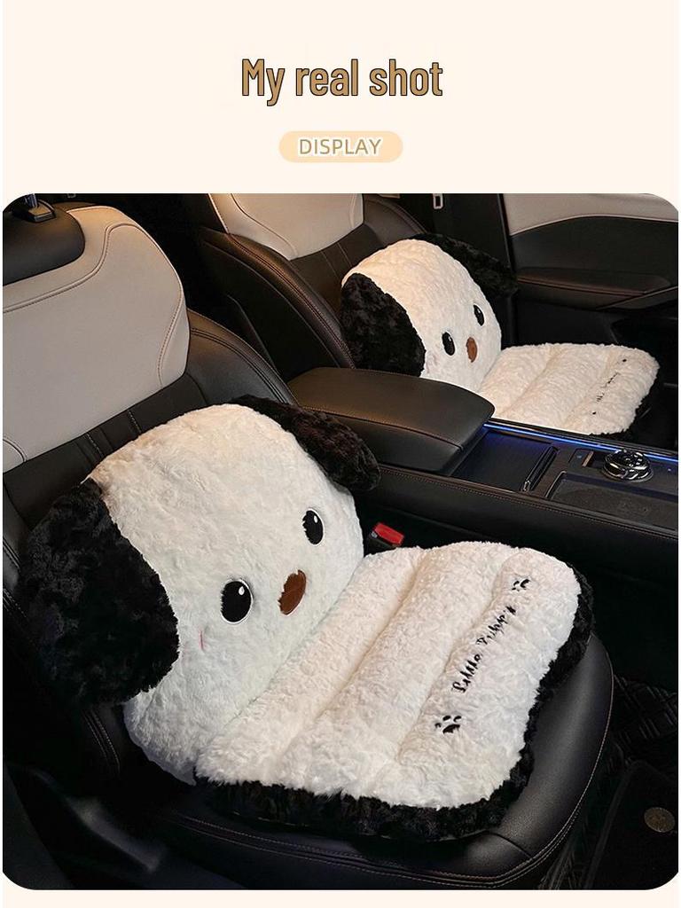 Damen Winter Plüsch Autositz- und Rückenlehnenbezug – Warm, Niedlich, Integriertes Design