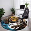 1pc Tiger YinYang Office Round Area Rug, Under Office Chairs Bedroom Living Room Home Decor, Room Deco, Available in Various Sizes