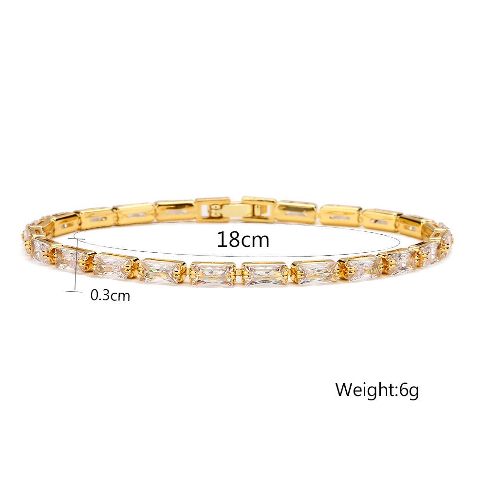 Rectangular Zircon Bracelet - Women's Korean Fashion - Simple Best Friend Jewelry