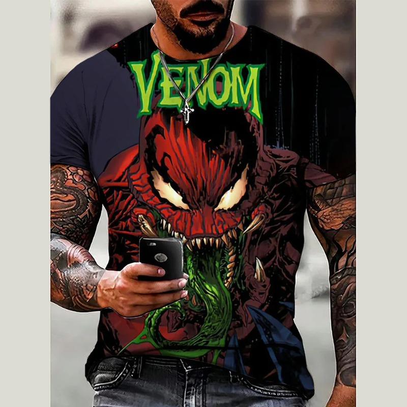 2026 summer 3D printed men s new T-shirt casual and comfortable Venom T-shirt men s short sleeved T-shirt men s clothing S
