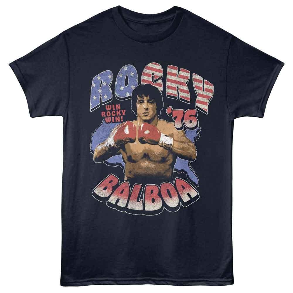 Rocky - Americana 76 - Solid Adult Unisex Short Sleeve T-Shirt - Navy Color XL