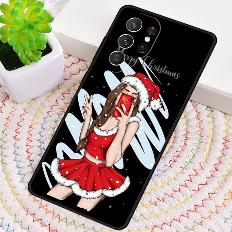 Weihnachts Mädchen Baum Geschenk Handyhülle für Samsung Galaxy note 10 pro S26 Ultra S23 S24 FE S25 S21 S22 PLUS stoßfest Hülle