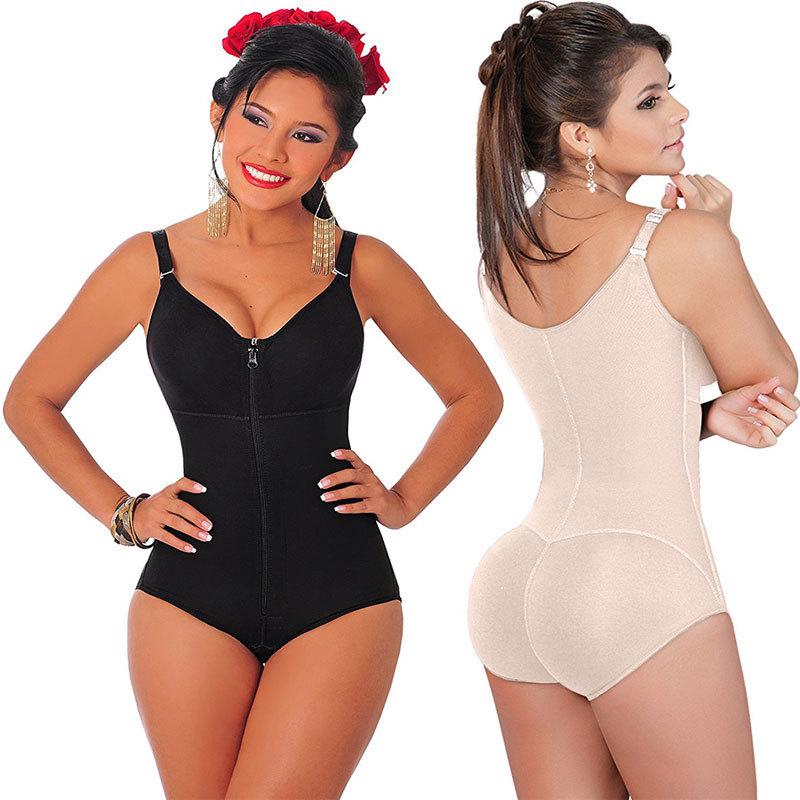 Body Modelador Plus Size Levanta Bumbum, Modelador Corporal Completo com Controle de Barriga e Zíper, Modelador Peach Hip Enhancer Emagrecedor para Mulheres