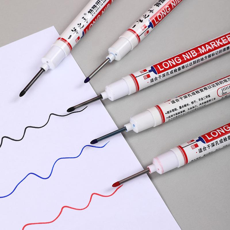 Long-Tip Waterproof Deep Hole Oil-Based Marker for Multi-Purpose Use: Logistics, Bathrooms, Woodworking, Tile