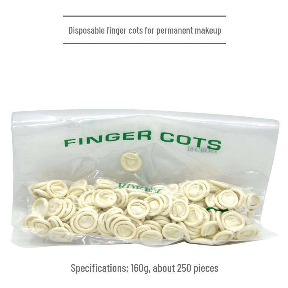 Latex Disposable Finger Cots for Lip and Eyebrow Tattooing - 250 Pcs Pack