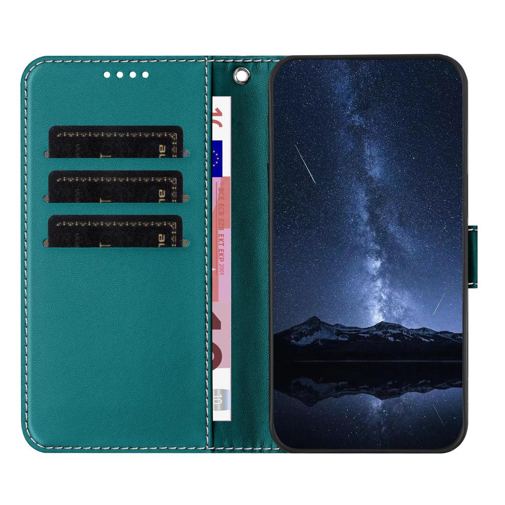 Applicable To iPhone16E Mobile Phone Leather Case 15Pro New Splicing Contrasting Color Card Wallet Protective Case 14plus