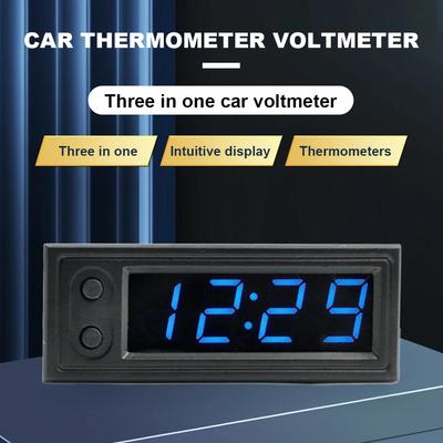 Reloj digital universal para coche, 3 colores, con fecha, pantalla LCD 3 en 1, temperatura electrónica, decoración noctilucente.