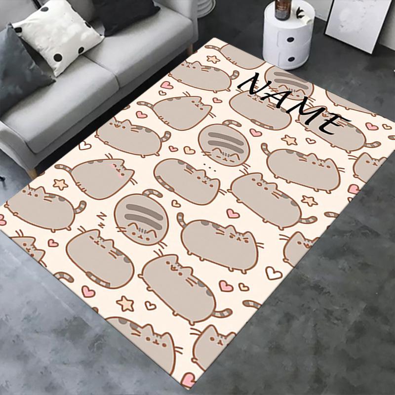 Cute, Fluffy, Cat Office Carpet Soft Polyester Entrance Carpet Washable Non Slip Machine Washable In