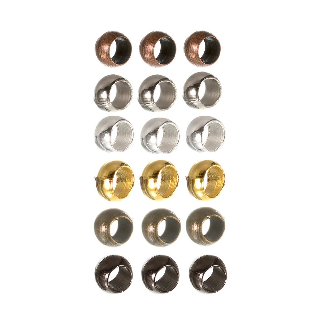 200pcs/lot 2/2.5/3/3.5/4mm Copper Spacer Beads Loose Beads Big Hole Beads For Jewelry Making DIY Handmade Accessories