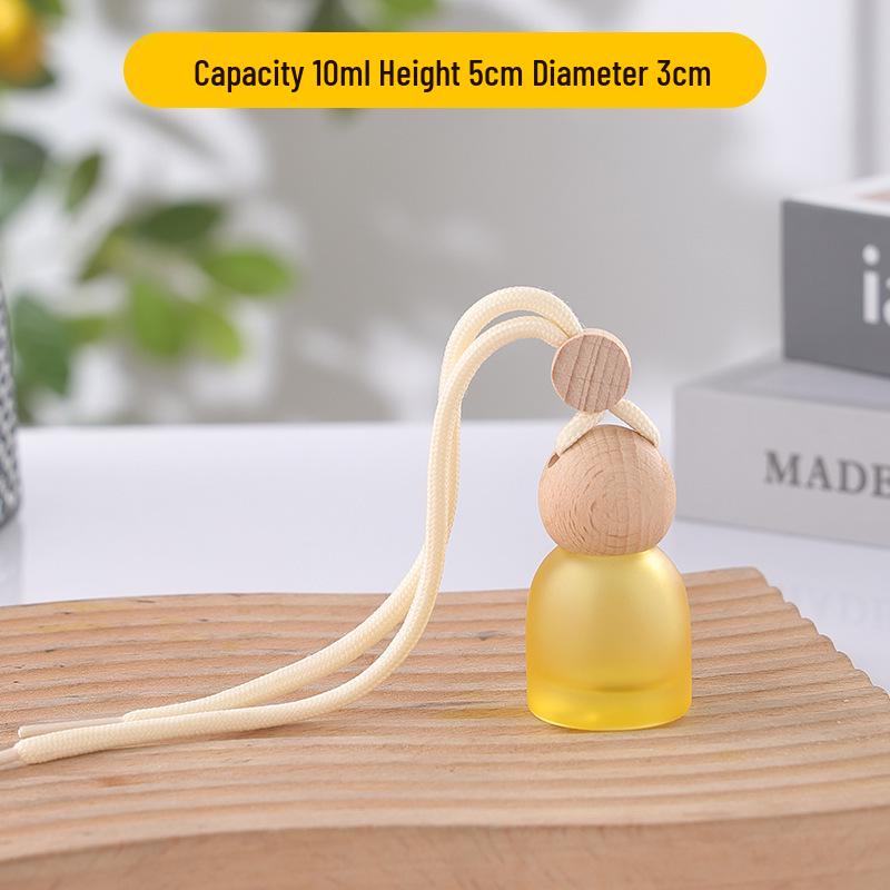 Frosted Glass Car Diffuser Bottle with Lanyard for Essential Oils - Refillable and Ideal for Home or Wardrobe Decor.