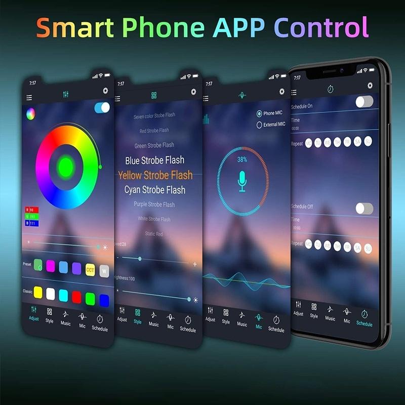 LED Işık Şeridi Bluetooth APP Uzaktan Müzik Kontrol Renkleri Parti Ev için Uzaktan Kumanda ile Esnek LED Şerit Işıklar 0.5-10 M