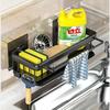 Self-draining No-drill Aluminum Sink Rack Kitchen Storage Sponge Dishcloth Towel Holder Filter Basket Sink Organizer Accessory