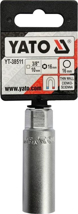 Spark Plug Socket 3/8"" 16MM 12PT YT-38511 YATO